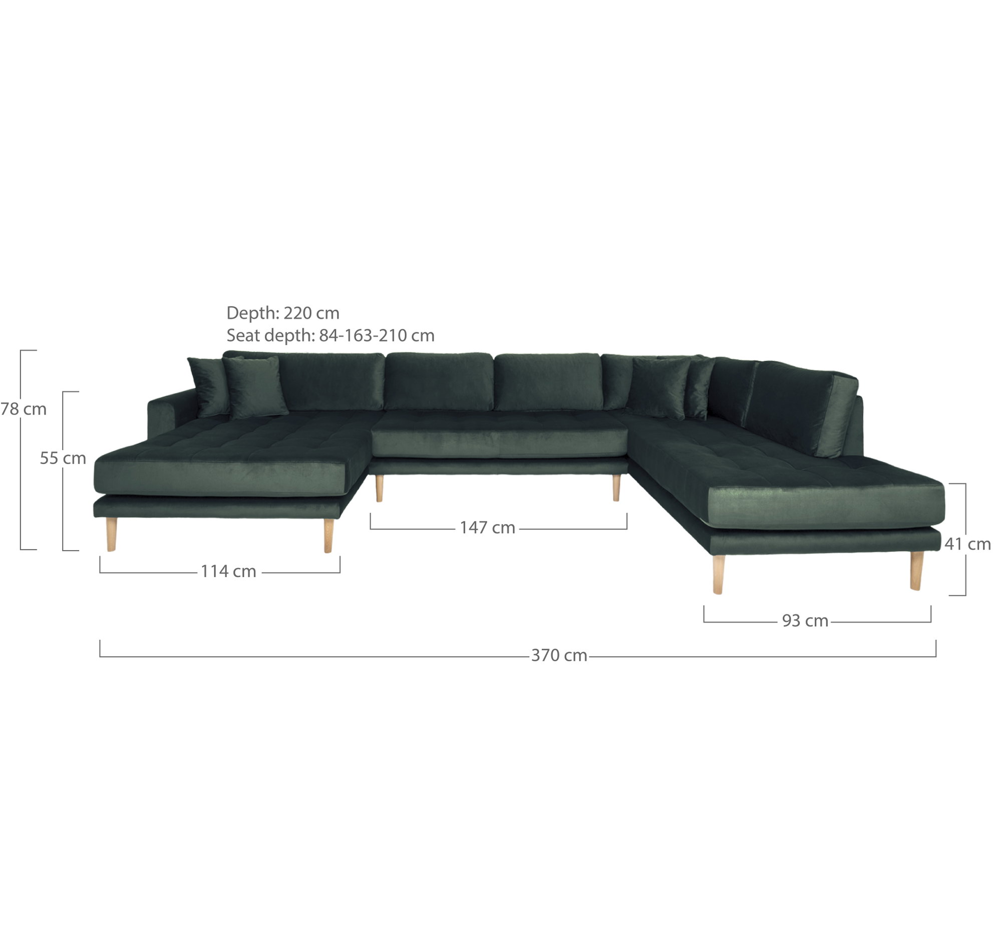 Lido U-hoekbank links